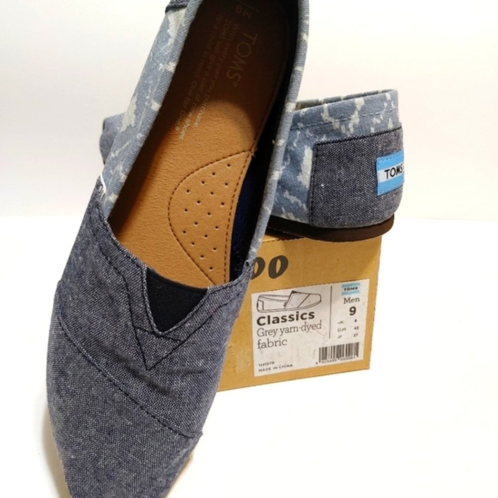 TOMS Grey yarn-dyed fabric Men's Classics